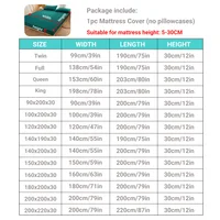 Waterproof Quilted Mattress Protector Breathable Mattress Cover Anti-mite Anti-bacterial Fitted Bed Sheet No Pillowcase 2
