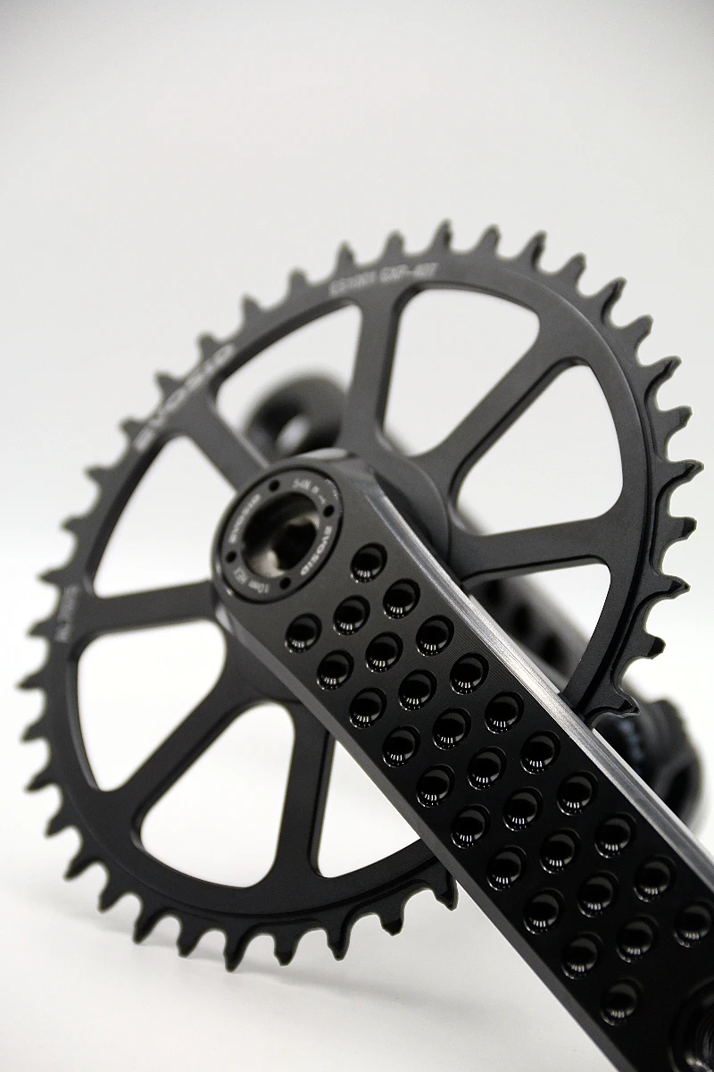 EVOSID Rennrad-Kurbelgarnitur, 160/165/170 mm, ultraleicht, 3 Nägel, Direktmontage, CNC-Hohl-Tech-Kurbel, 24 mm Achse mit Halterung – Detail 12