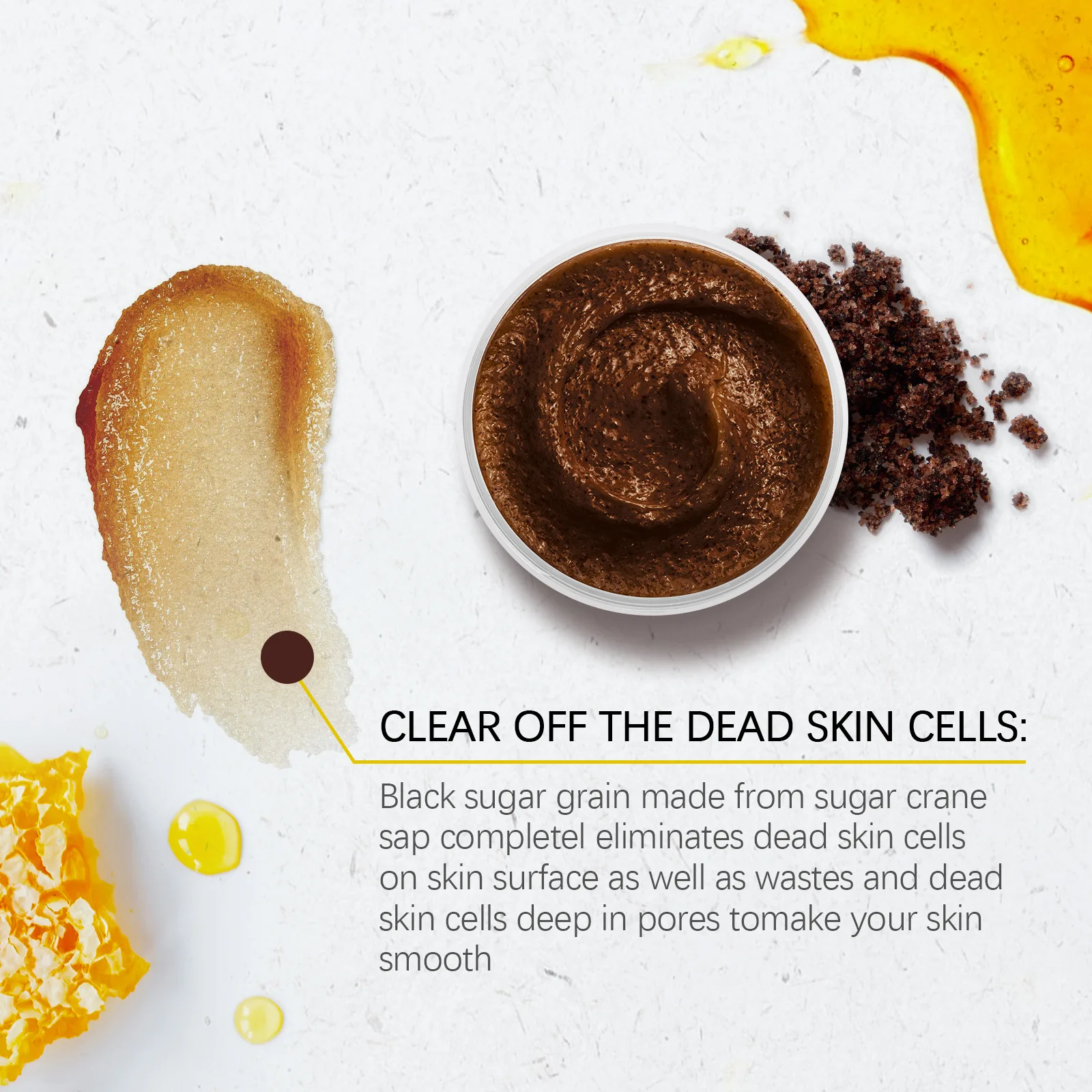 Honey Facial Scrub Remove Dead Skin Blackhead Deep Clean Oil Control Shrink Pores Moisturize Brighten Cleanser Exfoliating Cream 3