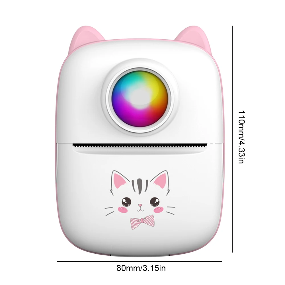 휴대용 미니 열전사 프린터 무선 BT 200dpi 1000mAh 접착 라벨 프린터 잉크 없이 사진 인쇄 가능한 포켓 프린터 USB 케이블 포함