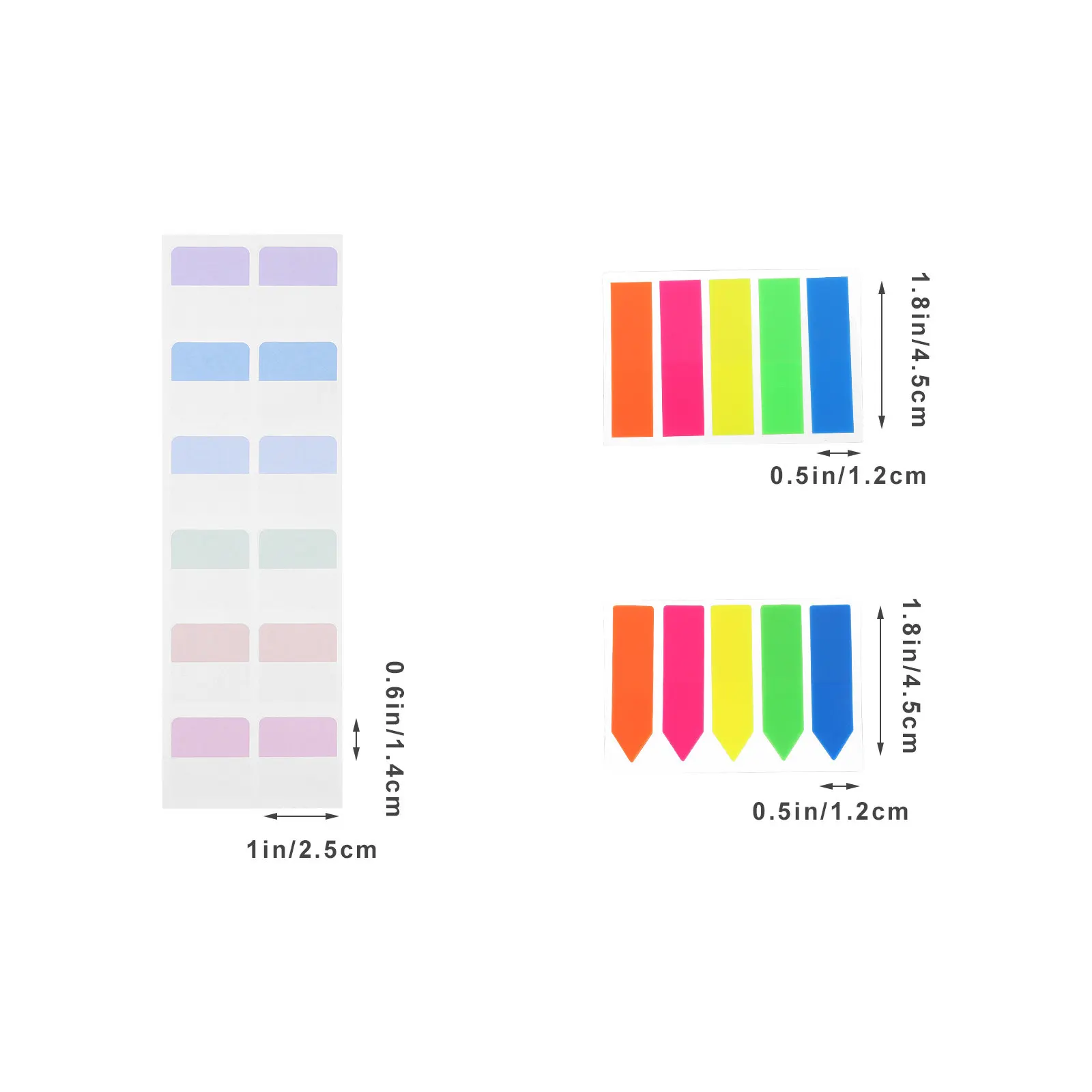 640Pcs 종이 페이지 마커 노트북 인덱싱을 위한 스티커 탭 책 주석 읽기 노트 스티커 쓰기 가능 휴대용 경량
