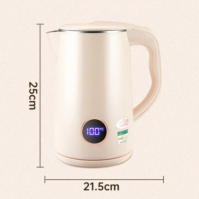 Intelligent LED Digital Display Electric Kettle Double Layer Anti-scalding Automatic Heat Preservation Power Off Electric Kettle 6