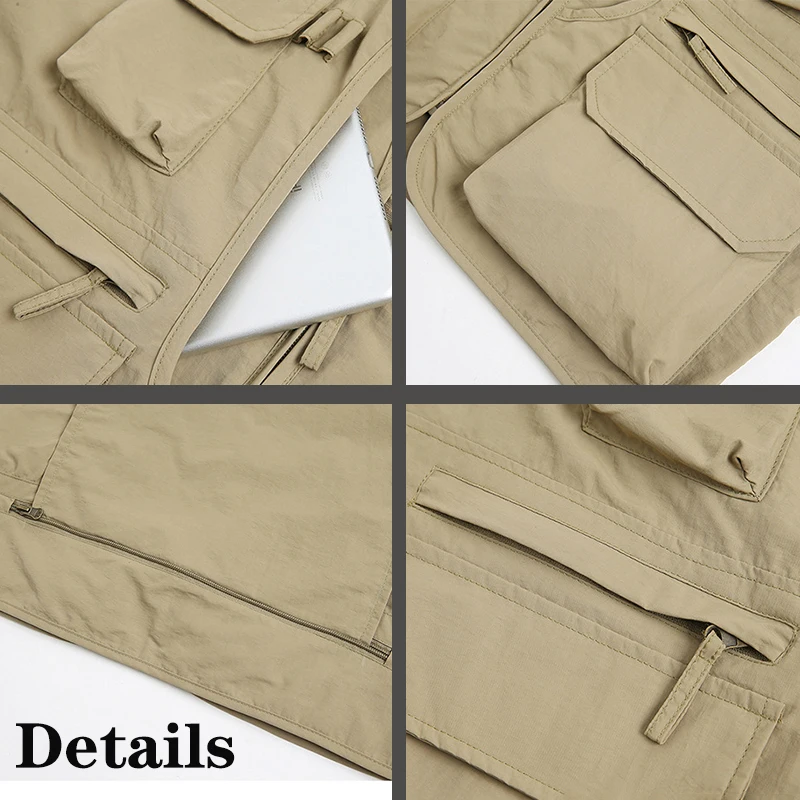 Summer Thin Outdoor Multi Pocket Quick Drying Vest Camping Rock Climbing Riding Photography Bird Watching Tourism Cargo Vest