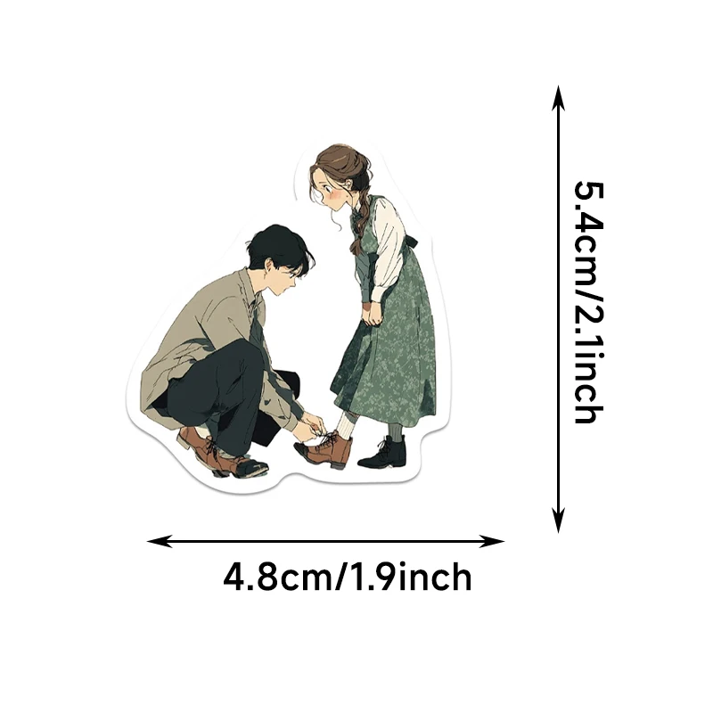 50PCS 달콤한 애니메이션 커플 스티커 데칼 수하물 노트북 스케이트 보드 스피커 워터 컵 기타 노트북 수하물 어린이 장난감 데칼