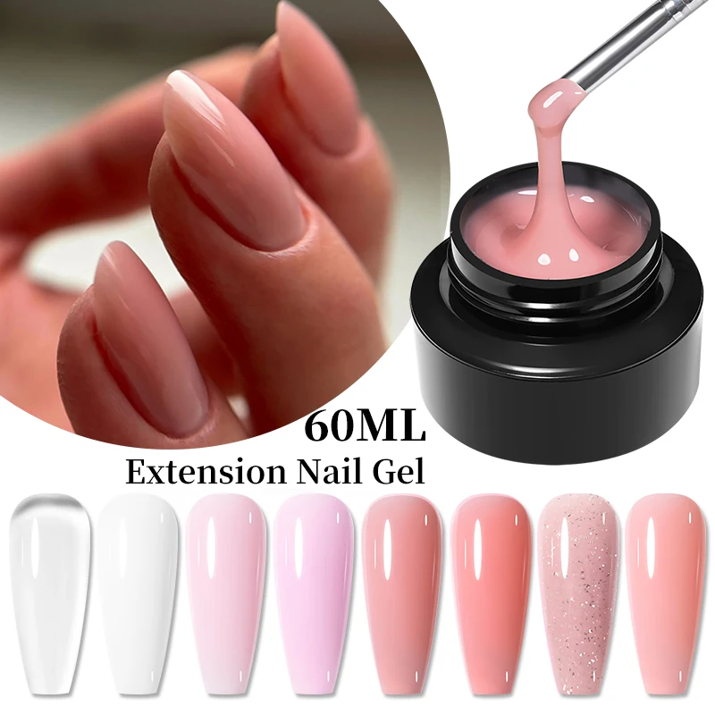 BORN PRETTY 60/30/15 ml Hard Jelly Nagelverlängerungsgel Building Nail Art French Clear Natural Color Soak Off UV-Konstruktionsgel