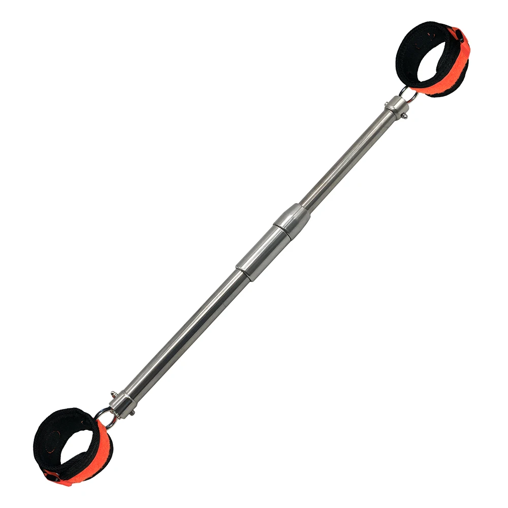Open leg restraint accessory with metal frame and black nylon cuff sections
