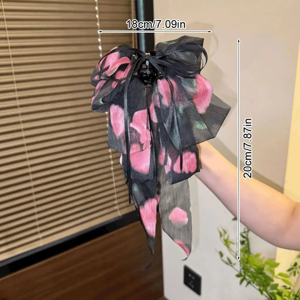 1Pcs Durable Volumizing Chiffon Hair Clip Fashionable Elegant Tail Clips Hair Claw Hair Accessories