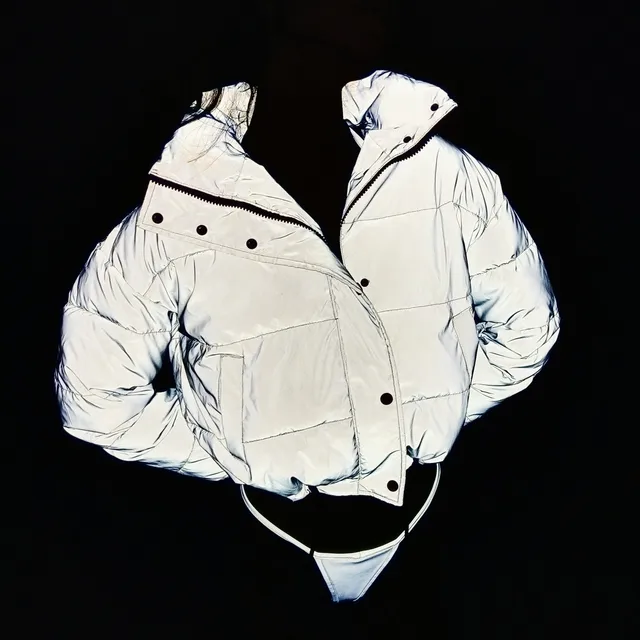 Holographic Reflective Cropped Puffer Jacket 1