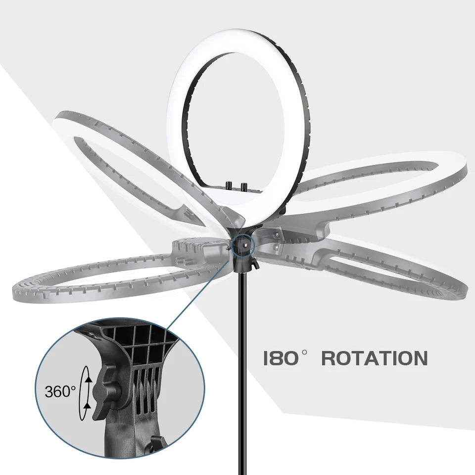 18 Inch LED Ring Light with Tripod and Remote