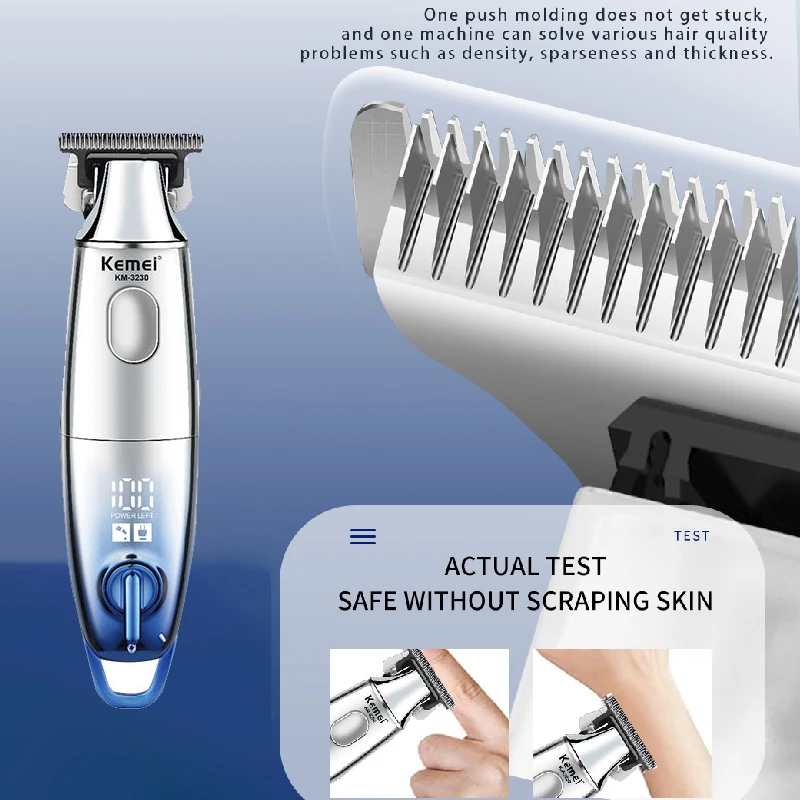 Cortadora de pelo profesional Kemei 3230 de 0mm para hombres