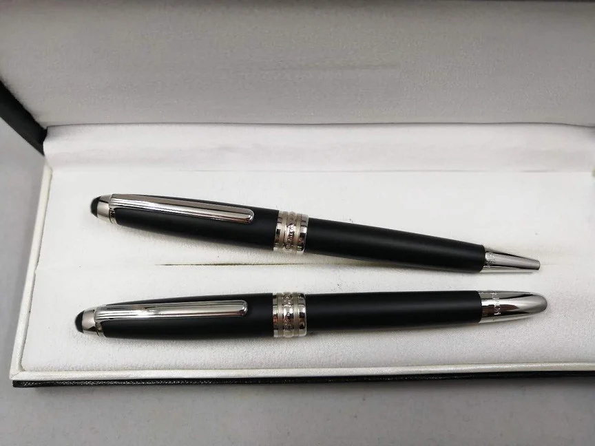 Luxury Mb Pen Monte Metal Ultra Silver Clip Penna A Sfera Roller Ball Blance Pen Spedizione Gratuita