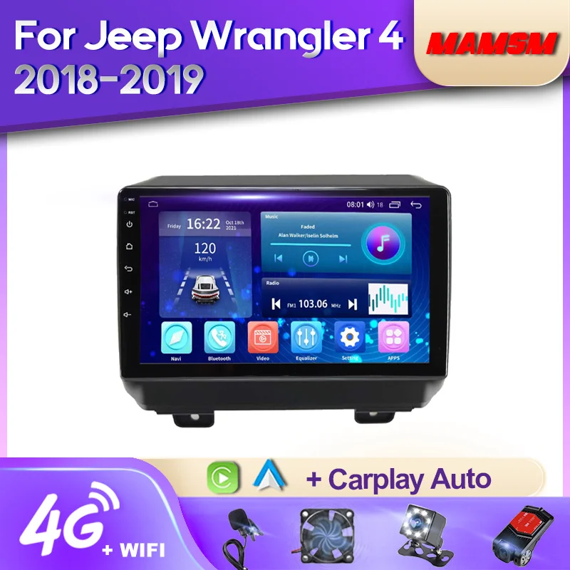 

MAMSM Android 12 Car Radio For Jeep Wrangler 4 JL 2018 - 2019 Multimedia Video Player Navigation Stereo GPS 4G Carplay Autoradio