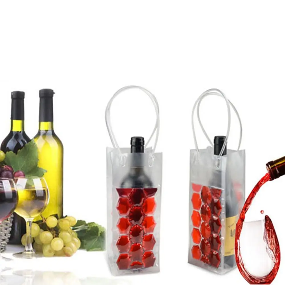 PVC Wine Bottle Freezer Bag Beer Cooling Portable Drink Bottle Cooler Insulated Ice-Cold Tools