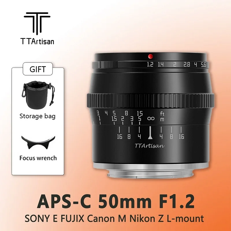 Ttartisan 50Mm F1.2 Obiettivo Per Fotocamera Verticale Ad Ampia Apertura Per Obiettivo Sony E Mount Fujifilm X Canon M Nikon Z Panasonic Olympus M43