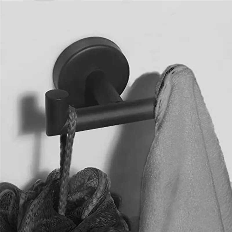 Double Towel Hooks For Bathroom Black Wall Mount Robe Hook Double Towel Hook Holder For Kitchen Bathroom