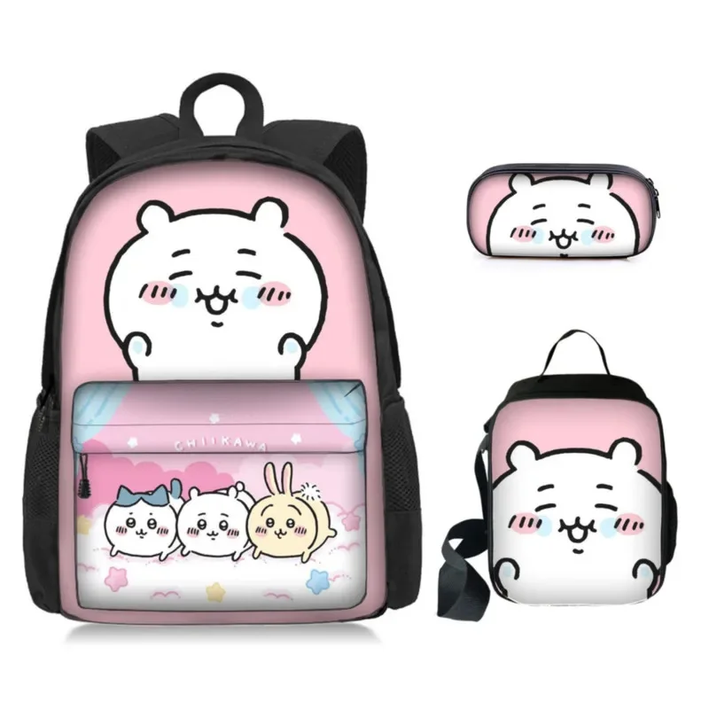 

1/3pcs Chiikawa Backpack Cartoon Teenager Students Schoolbags Pencil Case Shoulder Bags Large Capacity Travel Bag For Adult