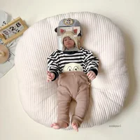 Casual Baby Trousers Bottoming Pant Ribbed Elastic Striped Pants Solid Color Infant Clothing for Kids Toddler Boys Girl Clothes 4