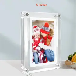 Sleek Acrylic Digital Photo Frame with IPS Screen and Built-in Battery (5 inches)