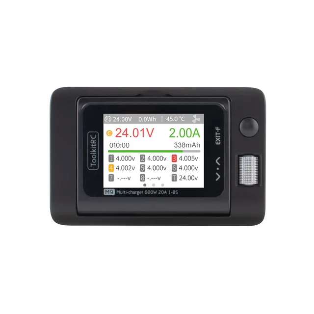 ToolkitRC M9 600W USB Fast Charing DC Smart Charger with Audio Function Adjustable Screen Angle For 1-8S Lipo LiHv LiFe Battery 1