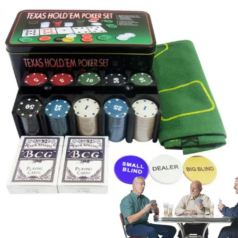 Party Table Game Poker Tokens Case Set Poker Game Set 200Pcs Chip Big Blind Vega Texas Holdem Outdoor Camping