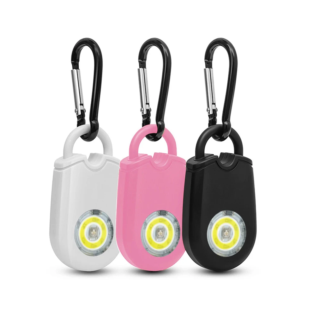 

Outdoor Emergency Alarm Ring Women Self Defense LED Flashlight Girl Child Elderly Security Protection Handbag Ring Keychain