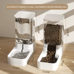 Automatic Pet Feeder with Water Bowl and Transparent Food Storage Container (Feeder and Drinker)