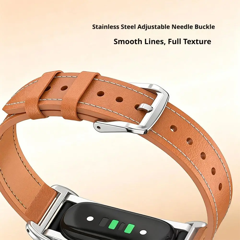 Stylish Microfiber Leather Band with Metal Frame - Breathable Strap