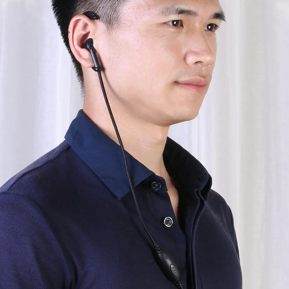 2핀 이어폰 헤드셋 PTT 인터폰 마이크 이어폰 이어훅 바오펑 라디오용 나일론 편조 와이어 초강력