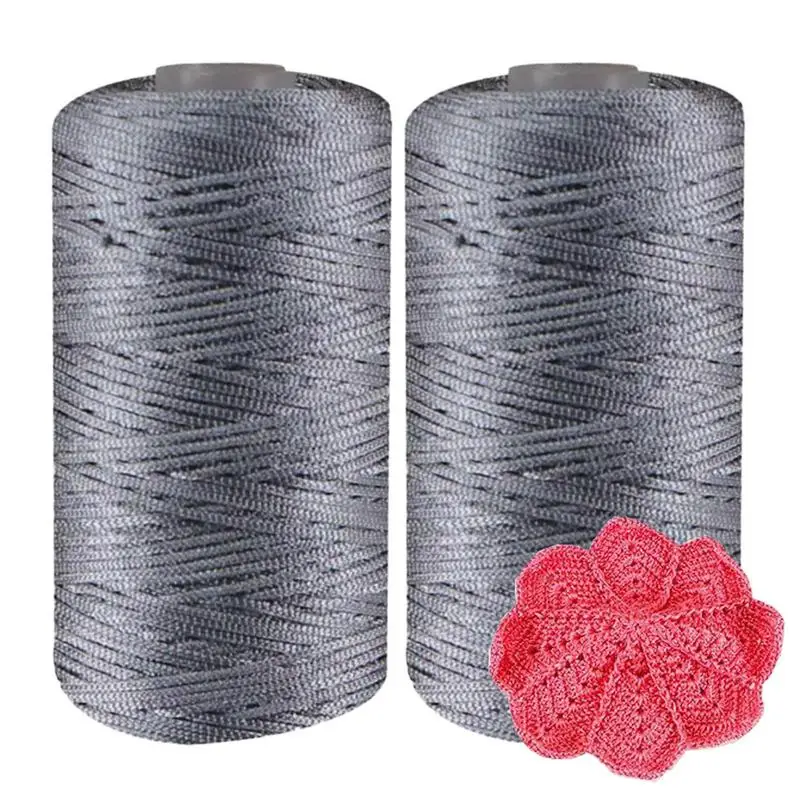 

Soft Cord Nylon Yarn 2Pcs Ice Linen Silk Hand Knitting Light Body Yarn Handmade DIY Craft Yarn For Hand Knitting Bag Hat Shoes