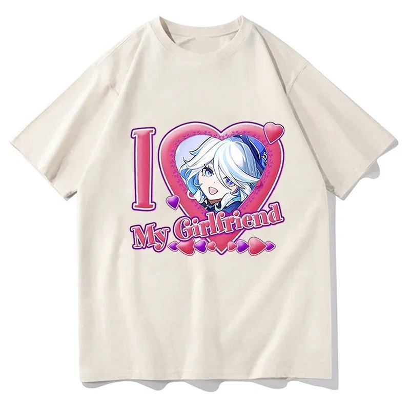 Genshin Impact Furina T Shirt Men/Women Harajuku Cartoon Graphic Kawaii Tshirt Unisex Anime Aesthetic 100% Cotton Tee Shirt