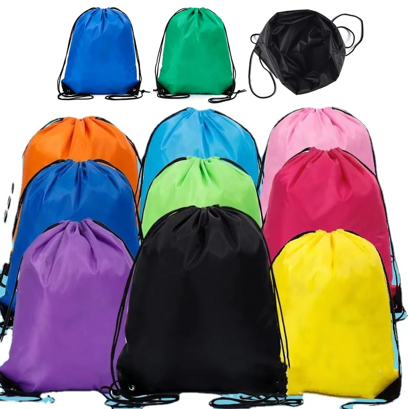 Saco de ginástica dobrável portátil para homens e mulheres, mochila de fitness, bolso com cordão, caminhadas, camping, praia, natação, bolsas esportivas