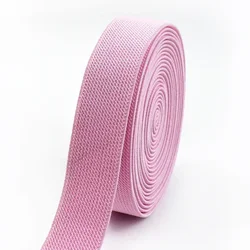 Nylon Elastic Waistband and Bag Strap Webbing - Stretch Ribbon - 20Meters (Pink)