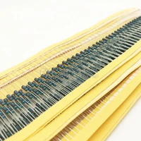 100Pcs 1/4w Metal Film Resistor 1% 10 ohm - 2.2M Ohm 1R 10R 100R 220R 1K 10K 100K Resistance
