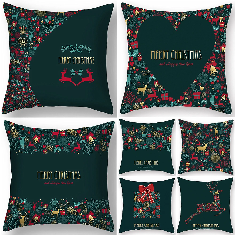 

Merry Christmas Decorative Print Pillow Case Home Living Room Sofa Bedroom Throw Cover 45 * 45cm