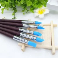 5Pcs Nail Art Pen Brushes Soft Silicone Carving Craft Supplies Pottery Sculpture UV Gel Building Clay Pencil DIY Tools Red 1