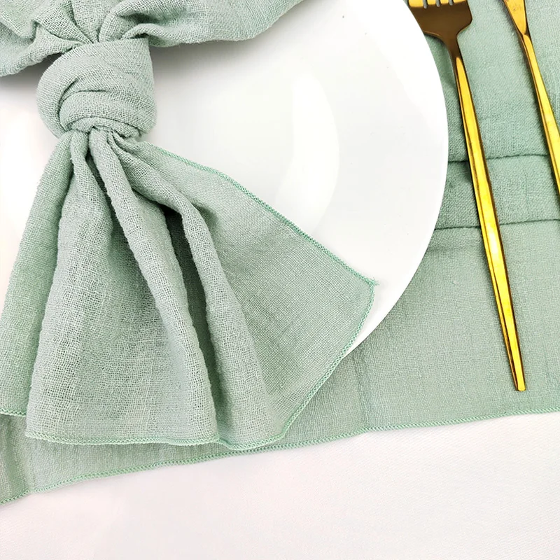 60PCS Sage Green Sewing Cloth Napkins Cotton Factory Wholesale Fabric Serviette Gauze Table Towels Wedding Decoration Easter