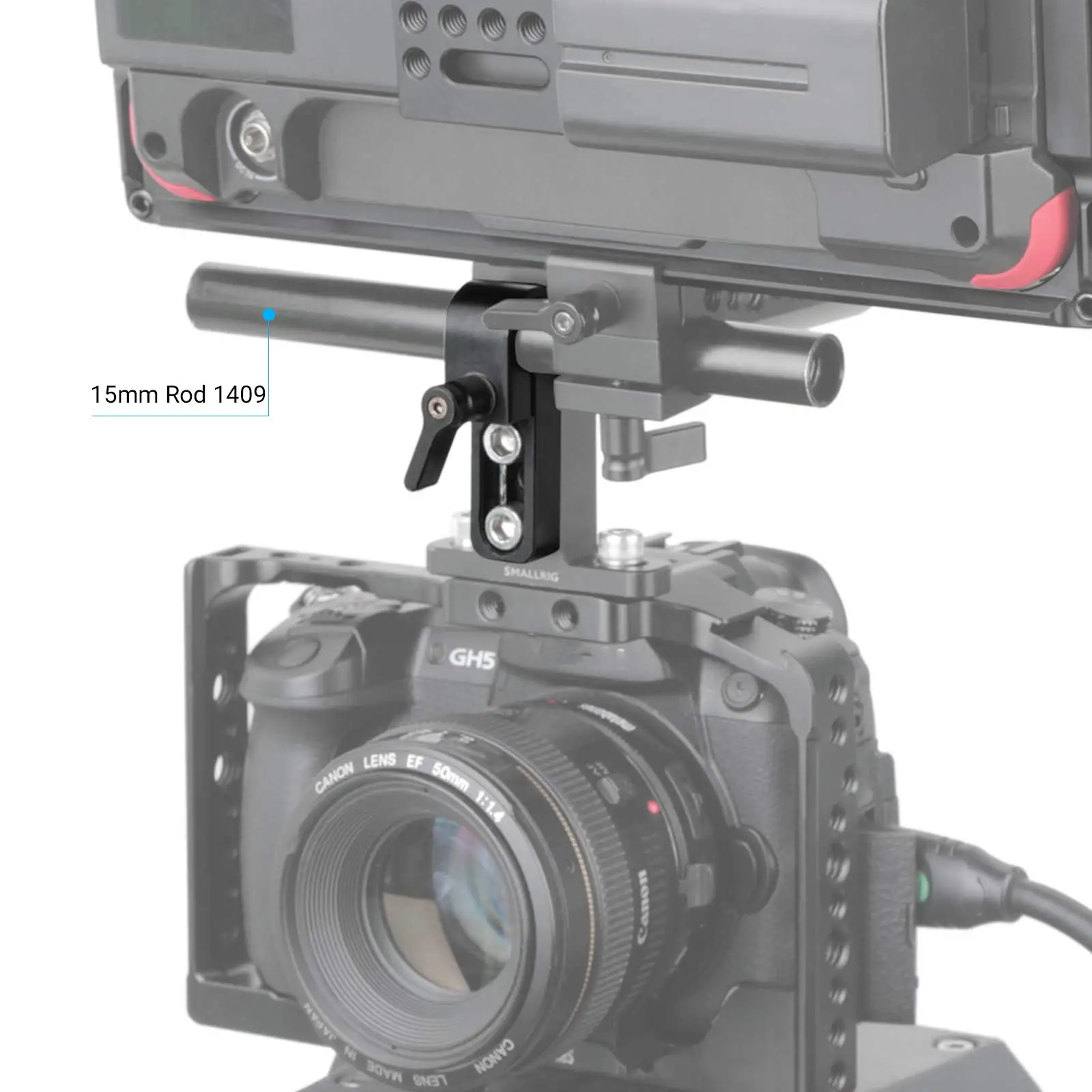 Single 15mm Rail Clamp Mount Rod Clamp with Long Hole on Plate/Cage/Handle for R