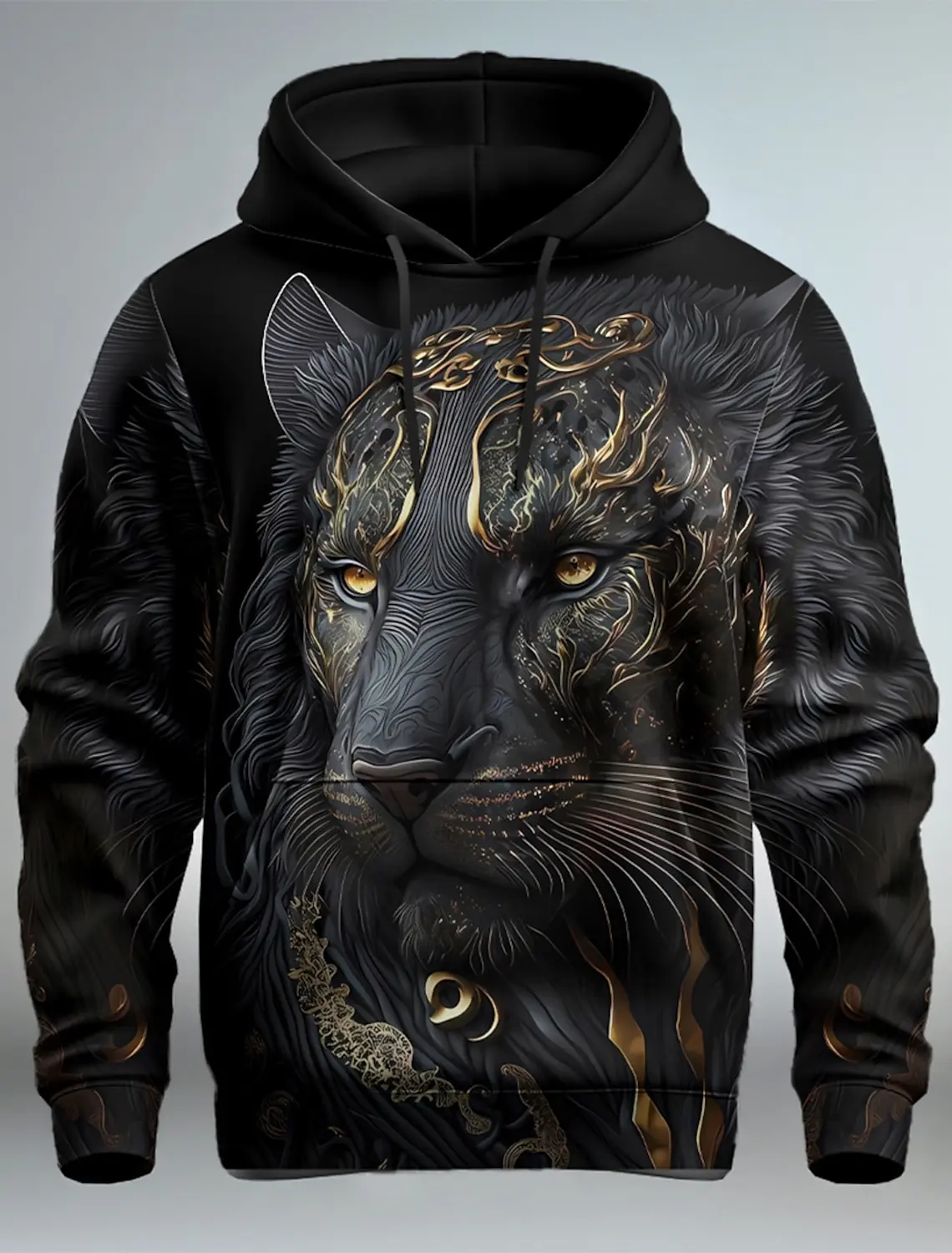Felpa Con Cappuccio Con Stampa 3D Di Moda Da Uomo Graphic Lion Felpe Con Cappuccio Streetwear Felpa Con Cappuccio Primaverile Con Stampa Frontale Con 