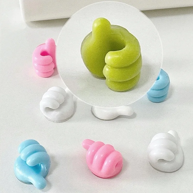 Organisateur de câbles à pouce, 5 pièces, Clips de câble, support de câble  en caoutchouc multicolore, gestion de la ligne de rangement, crochet  universel pour plomb - AliExpress