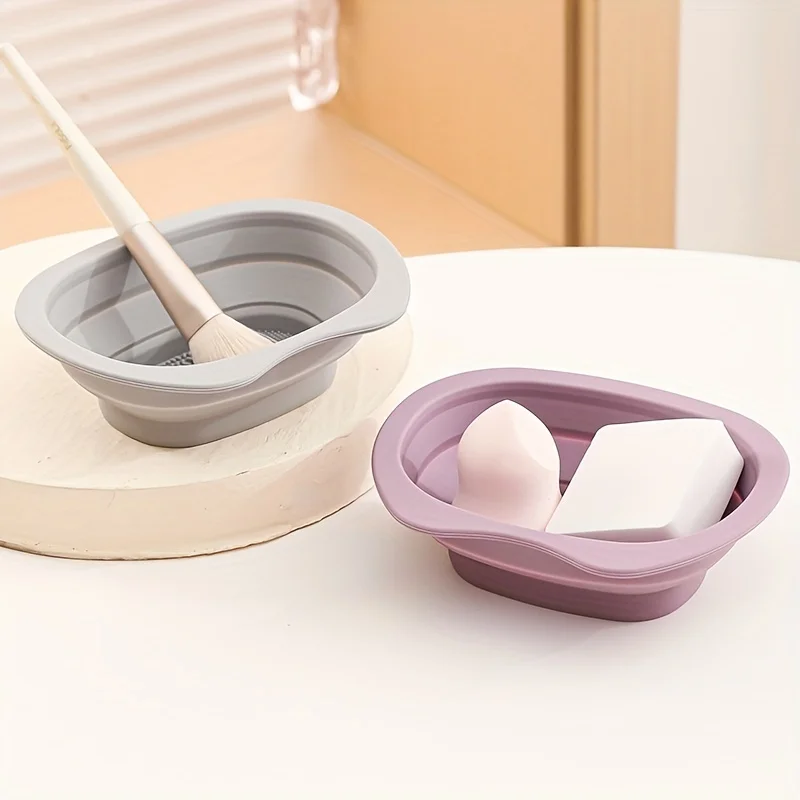Multi Functional Foldable Silicone Brush Bowl Cleaning Pad Suitable for Easy Cleaning of Makeup Egg Puffs and Brushes