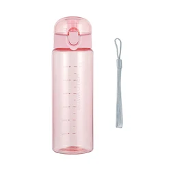 Eco-Friendly Leak-Proof Sports Water Bottle with Bounce Cover and Strap - Ideal for Kids and Women Fitness Enthusiasts (Pink bottle)