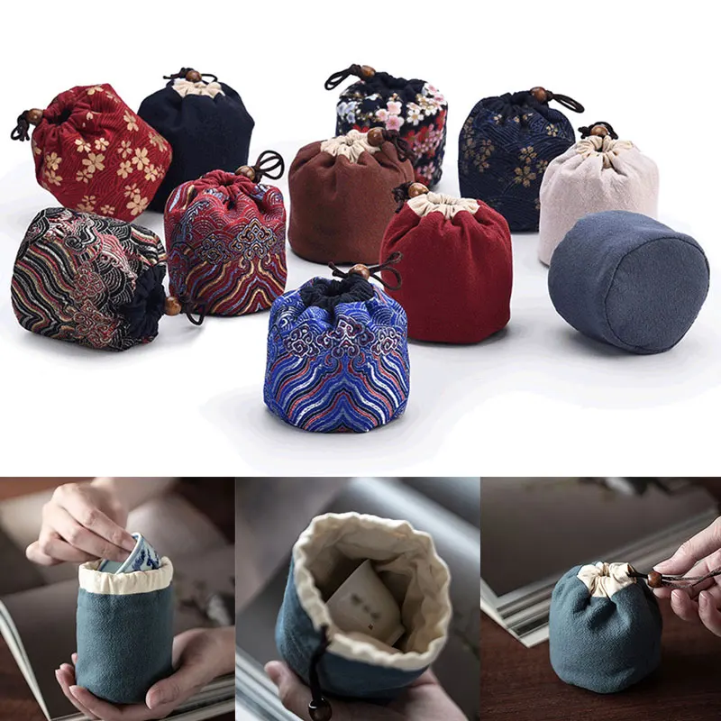 Thickened Cotton Storage Bag Travel Bag Taiwan Cloth Tea Set Teapot Teacup Cloth Medium Teapot Multifunctional Tea Storage Bags