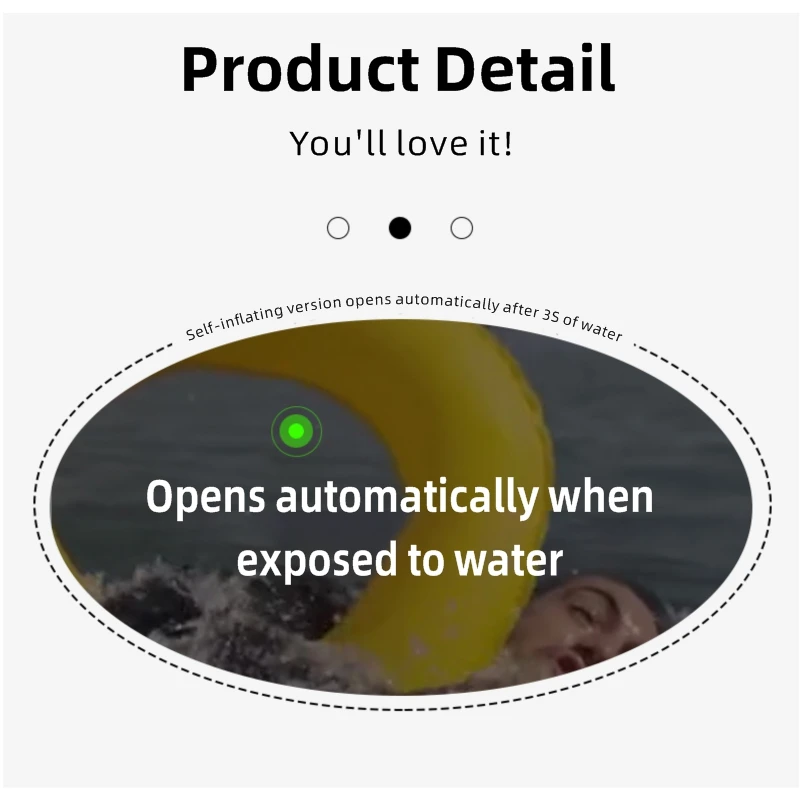 Description Picture 4 of itemInflatable Life Jacket Life Ring, Professional Adult Buoys for Car, Raft Surfing Safety Vest, Jet Ski Boating Lifeguard