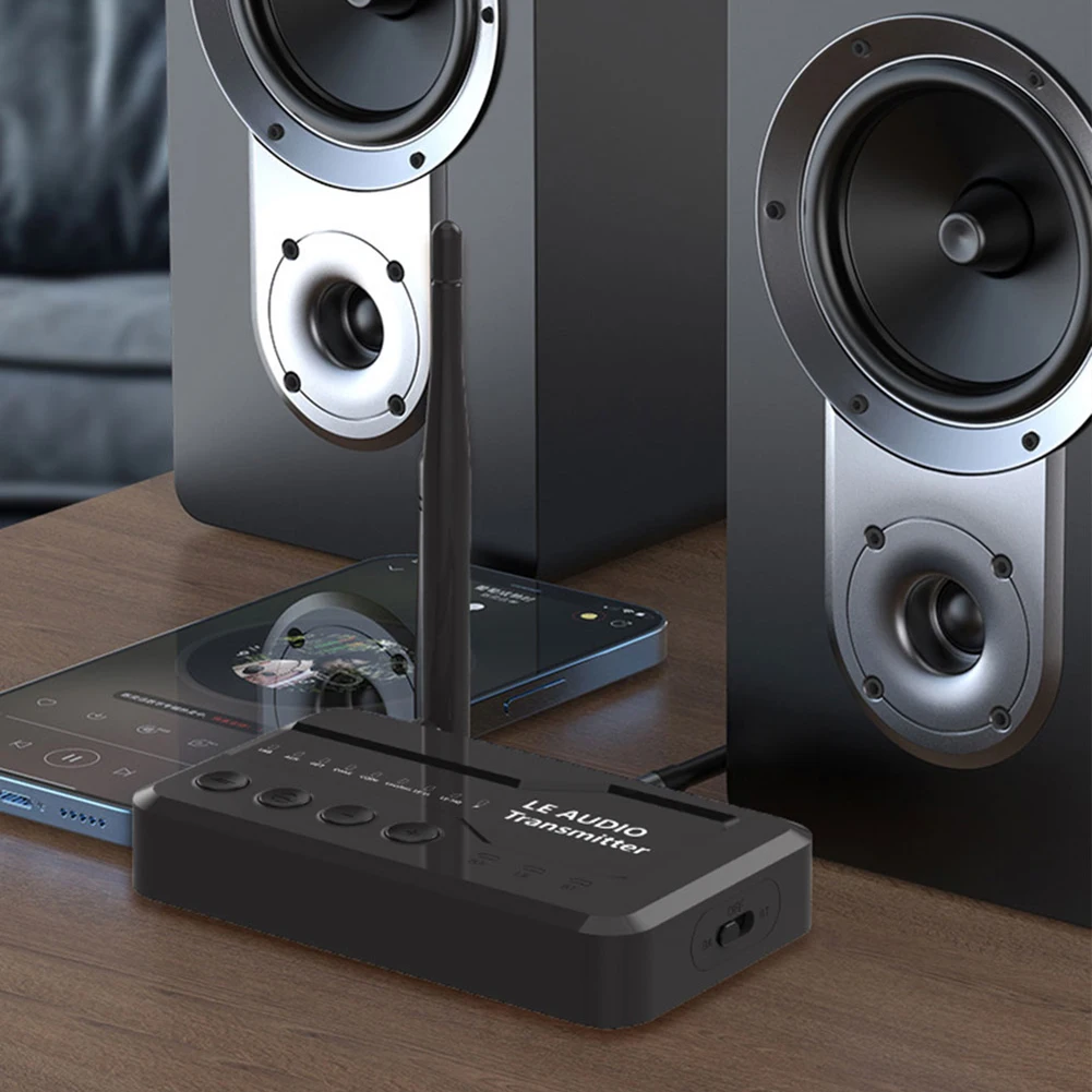 LE 무선 LE 오디오 어댑터(USB/AUX/Opt/Coax 포함) 블루투스 호환 5.3 홈 스테레오 오디오 송신기 어댑터 BT 송신기