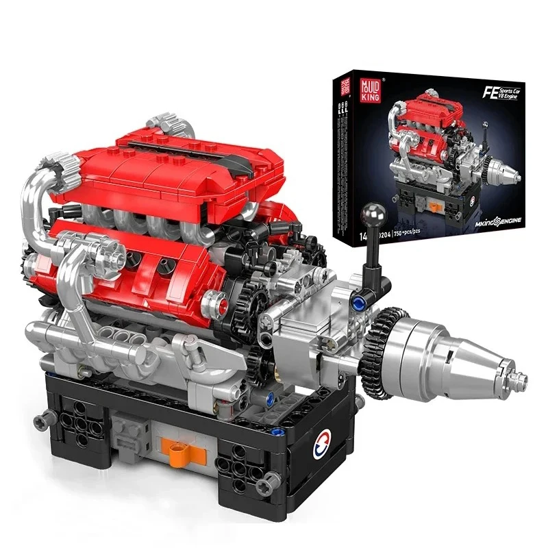 MOULD KING 10204 FE Sports Car V8 Engine Building Block Model 750pcs ...
