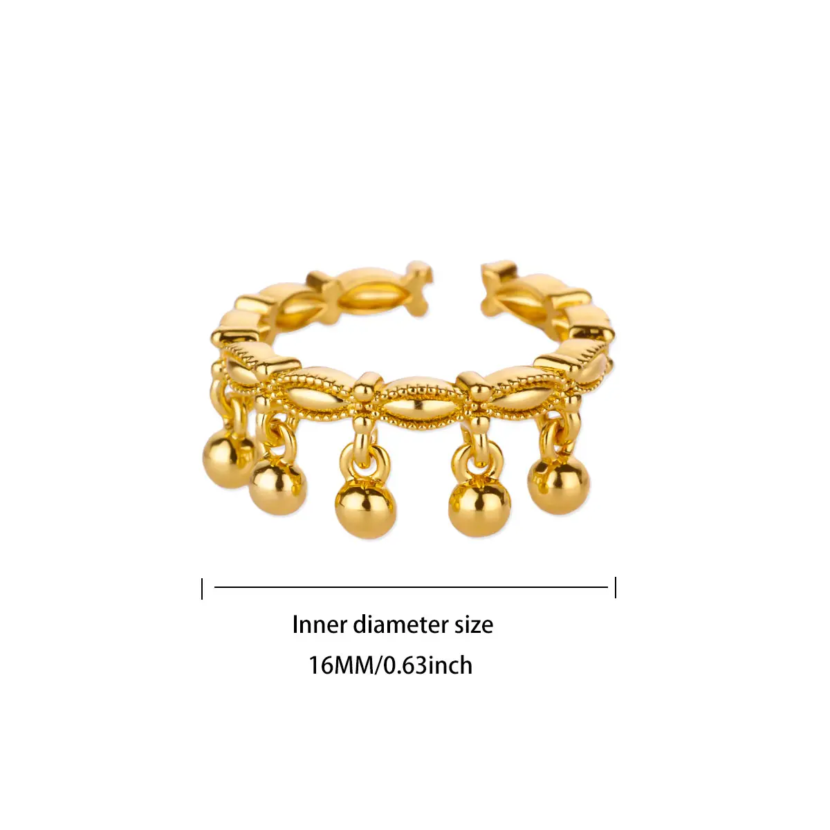 Round Bead Rings For Women Stainless Steel Jewelry