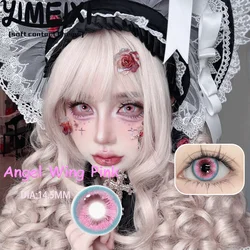 Vibrant Cosplay Colored Contact Lenses for Eye Beauty - Yearly Soft Lens, 2PCS Set (Angel Wing Pink)