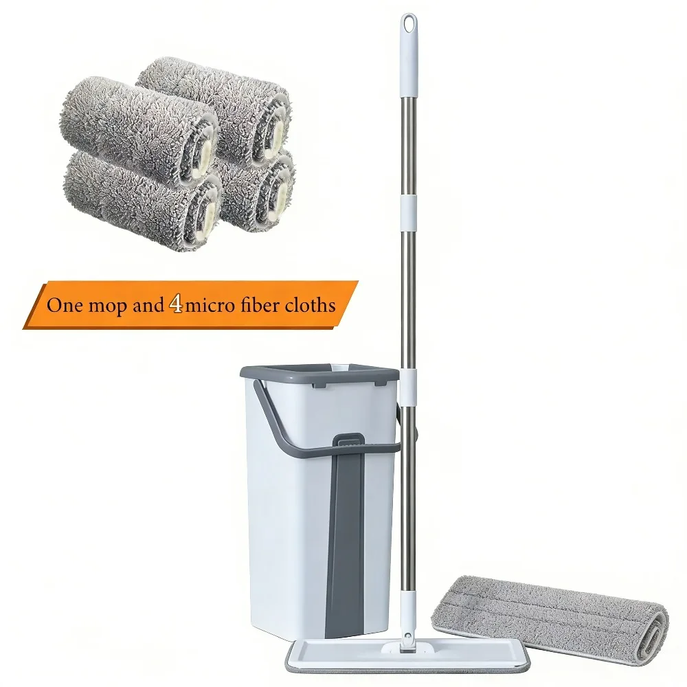 Wet Dry Magic Cleaning Mop Set with Bucket, Self-Wringing Easy Rinse Mop for Hardwood, Laminate, Tile Floors in Home floor mop