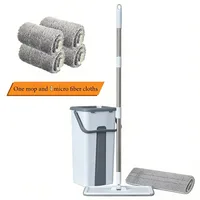 Wet Dry Magic Cleaning Mop Set with Bucket, Self-Wringing Easy Rinse Mop for Hardwood, Laminate, Tile Floors in Home floor mop