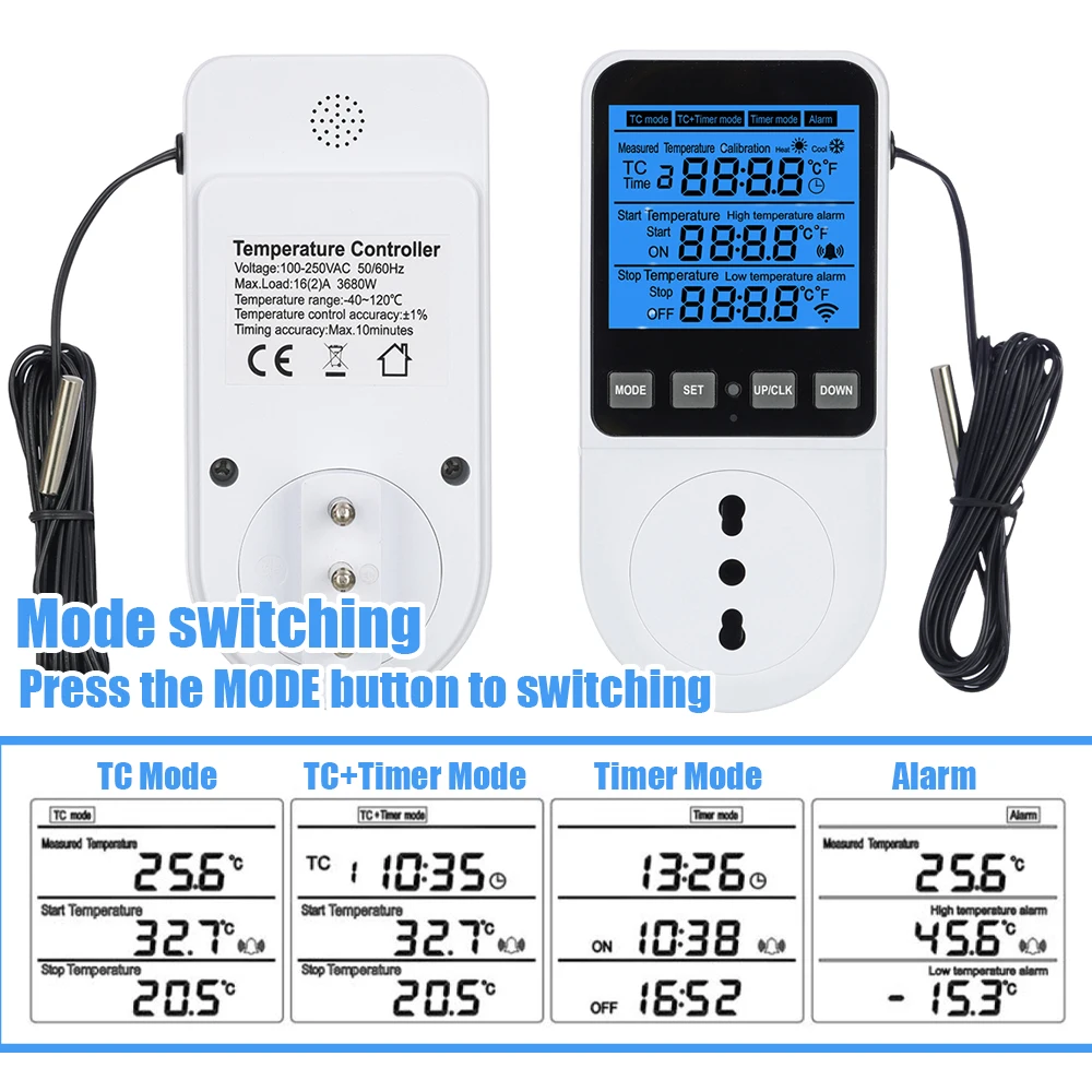 Digital Thermostat Controller 120-230V for Refrigerator Aquaculture